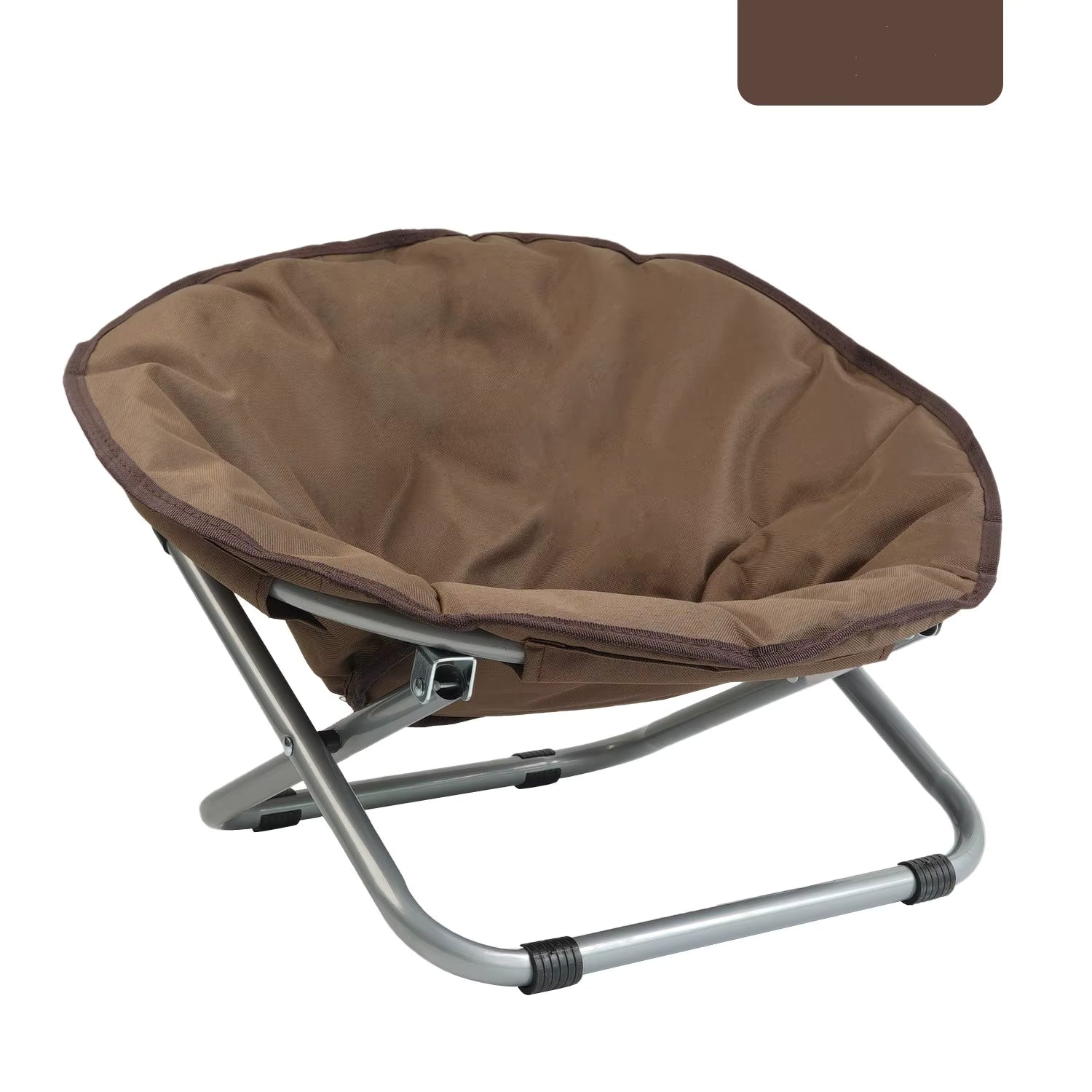 Creative Foldable Portable Round Elevated Pet Bed, with Printed Design, Breathable and Waterproof, Steel Frame, Hand Washable