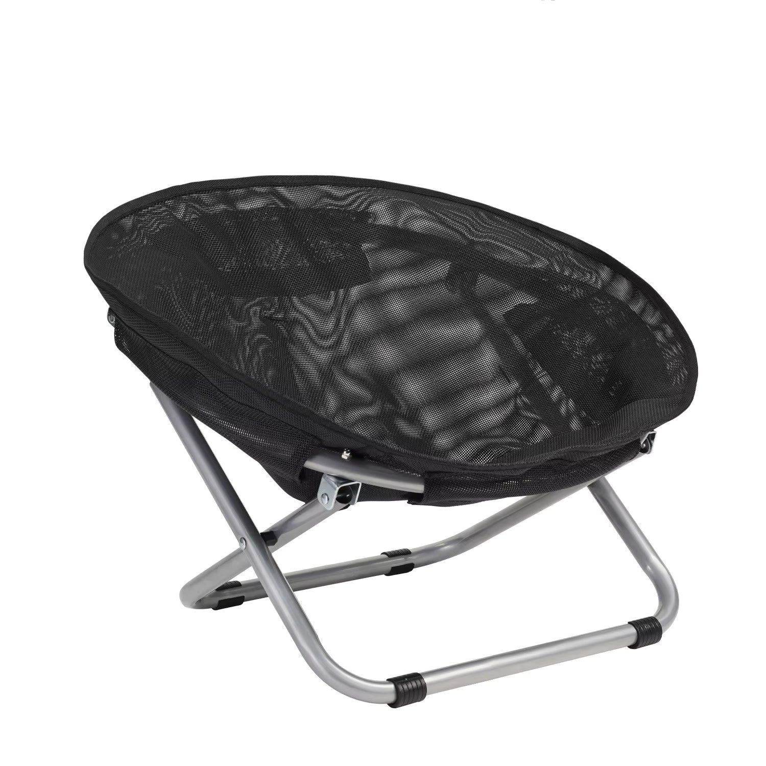 Creative Foldable Portable Round Elevated Pet Bed, with Printed Design, Breathable and Waterproof, Steel Frame, Hand Washable