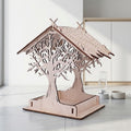 Wooden Courtyard Hanging Rope Style Creative Small Animal Automatic Feeder Outdoor Tree Hummingbird Feeding Bowl