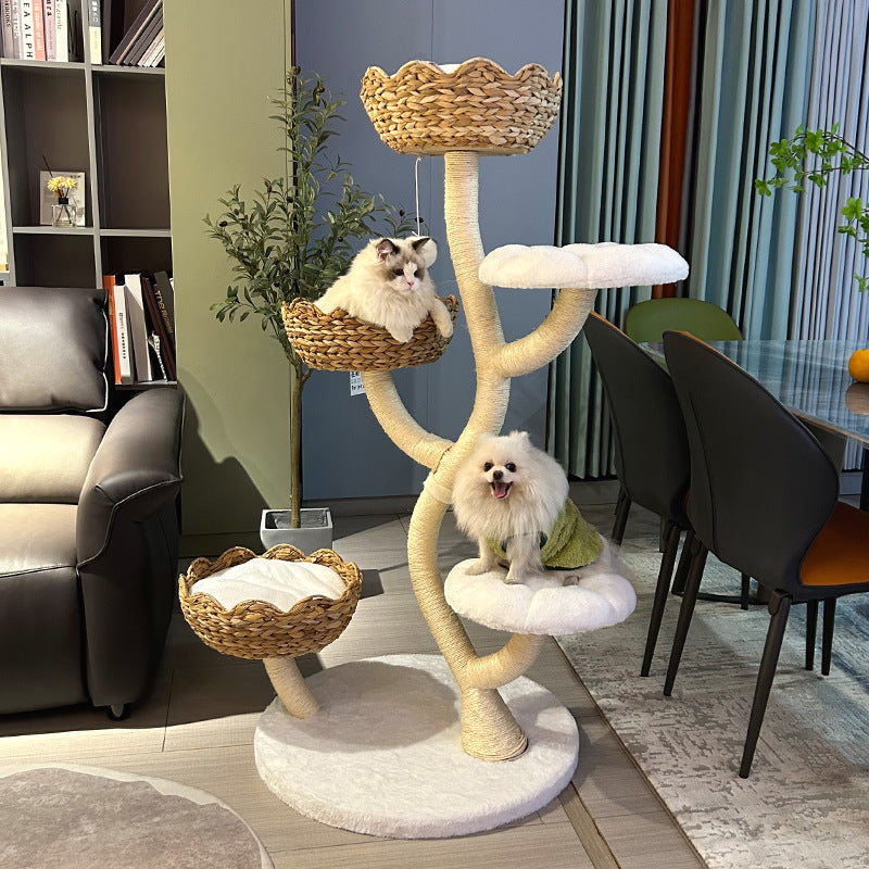 2026 New Model cat Tree House Luxury-inspired cat Tower Tree Solid Wood cat Tree Supports Wholesale