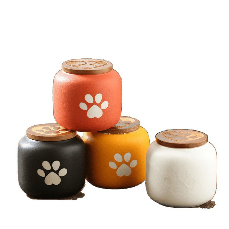 Ceramic Pet Cremation Urn Moisture-Resistant Humidity-Resistant for Ashes Storage-Patterned Funeral Sealing Container Memorial