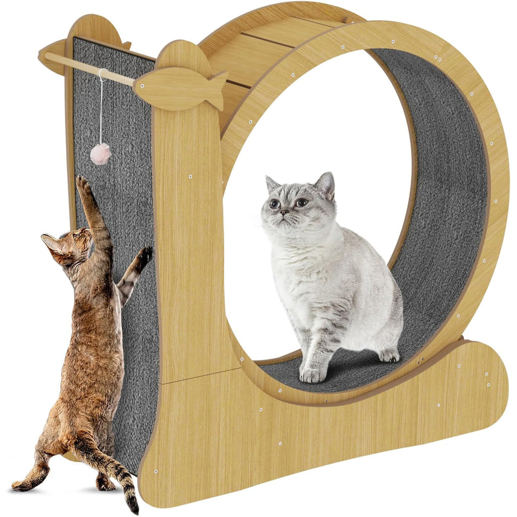 High Silent Indoor Cat Exercise Wheel Wooden Sports Scratcher Treadmill Shock Absorber Pet Interactive Movement Toy