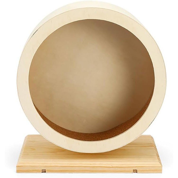 Handmade Modern Wooden Exercise Wheel for Small Pets Interactive Chewing Toy for Hamster Rat Pig Chinchilla Gerbil Etc