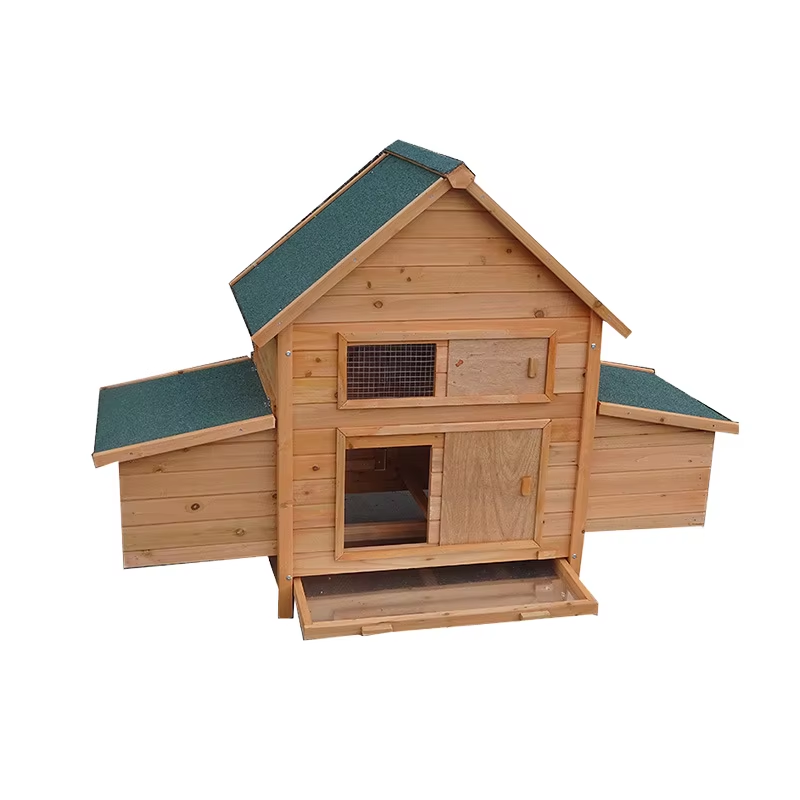 Modern Solid Wood Poultry Cage Rainproof Chicken Coop and Rabbit Cage with Brooding Box Easy to Clean for Gardens