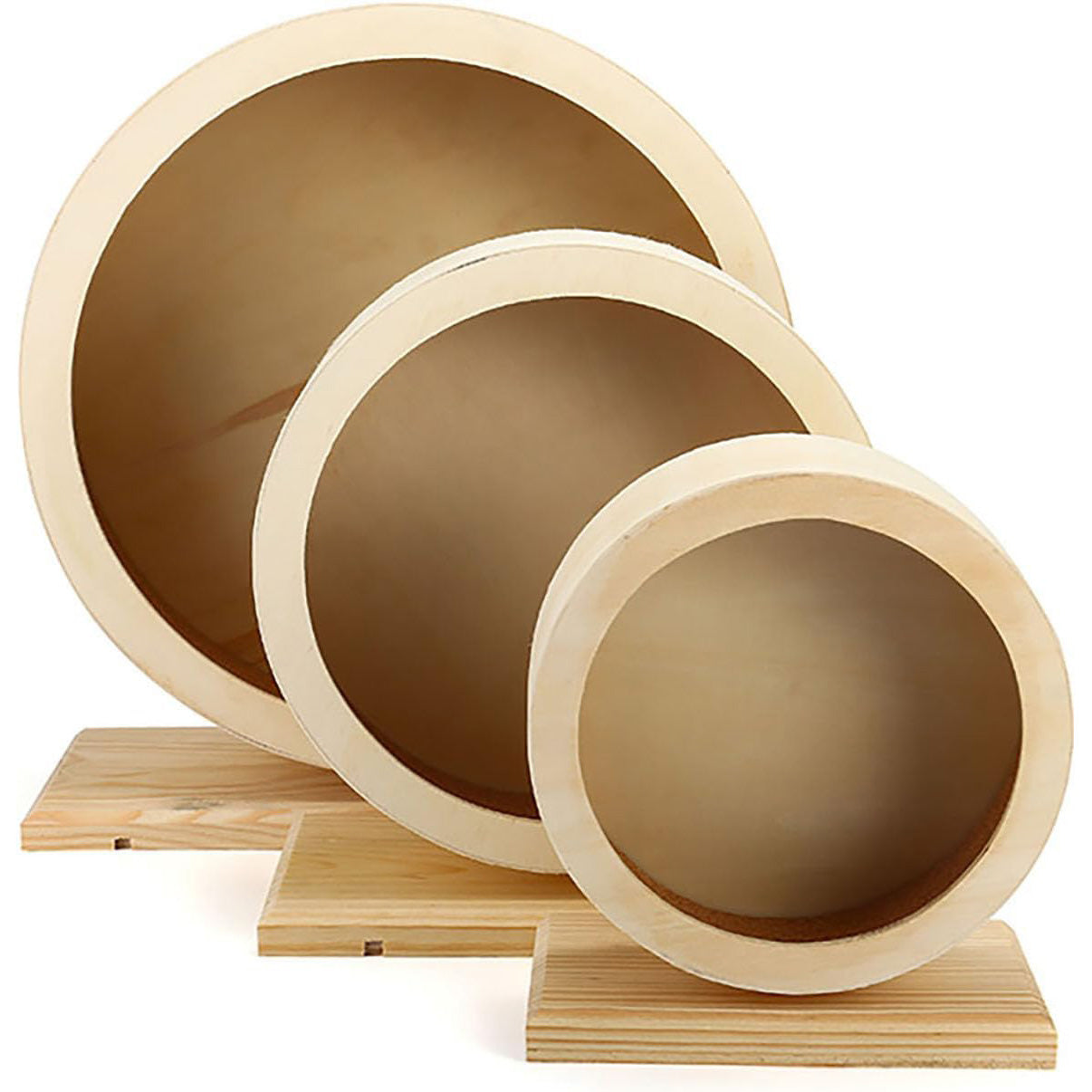 Handmade Modern Wooden Exercise Wheel for Small Pets Interactive Chewing Toy for Hamster Rat Pig Chinchilla Gerbil Etc