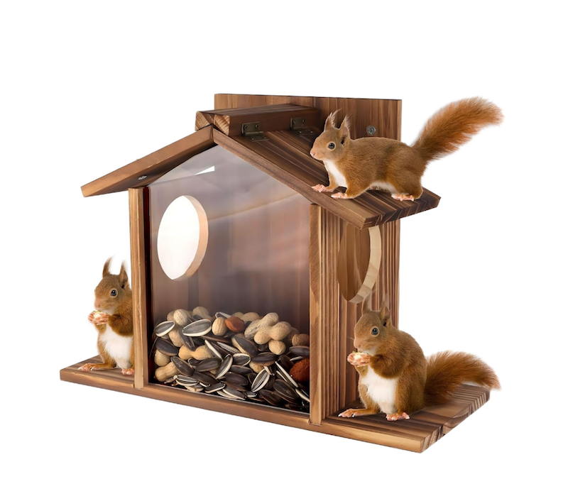 Outdoor Newly Designed, Weather-Resistant Garden Squirrel and Chipmunk Feeding House, Suitable for Placing Corn Cobs
