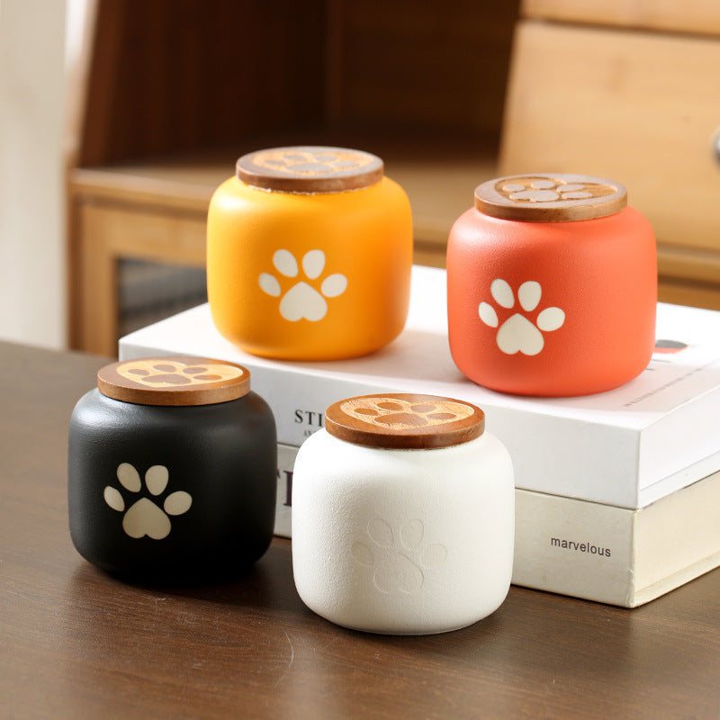 Ceramic Pet Cremation Urn Moisture-Resistant Humidity-Resistant for Ashes Storage-Patterned Funeral Sealing Container Memorial