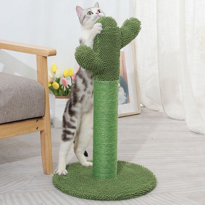 New Cactus Cat Climbing Frame Hemp Rope Cat Claw Post Hemp Rope Tree Cat Toy Scratch-Resistant and Mildew-Proof