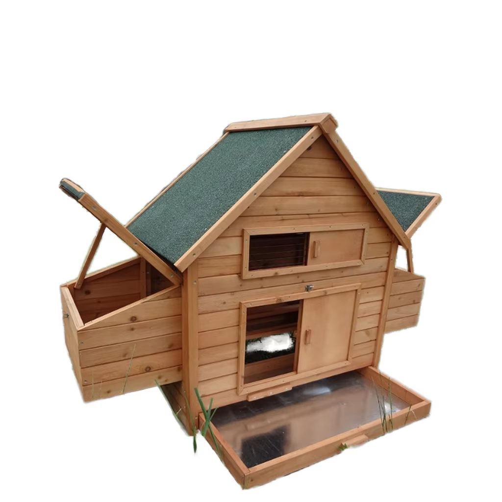 Modern Solid Wood Poultry Cage Rainproof Chicken Coop and Rabbit Cage with Brooding Box Easy to Clean for Gardens