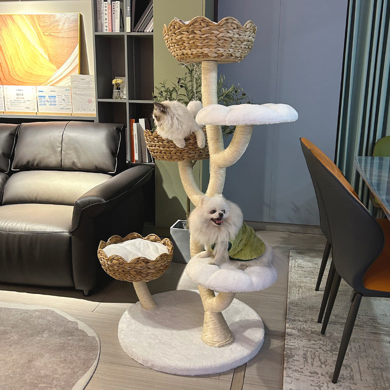 2026 New Model cat Tree House Luxury-inspired cat Tower Tree Solid Wood cat Tree Supports Wholesale