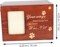 Eco-Friendly Classical Handmade Wood Rectangle Pet Cremation Urn for Cats & Dogs with Keepsake Photo Frame and Ashes Storage