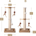 Premium Cat Scratching Post Wood Vertical Scratcher with Tracking Interactive Toys Sisal Print Design for Indoor Kittens & Cats