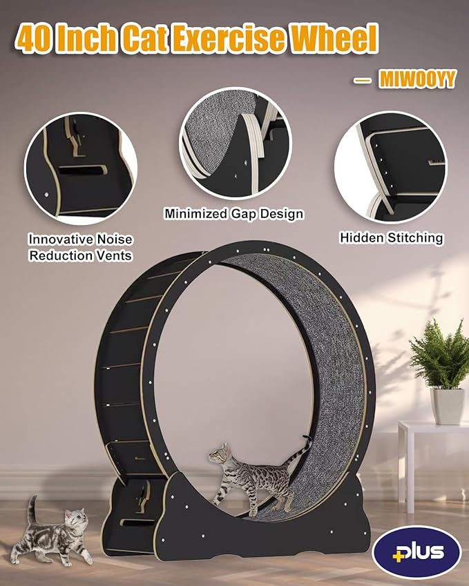 Solid Wood Waterproof Indoor Cat Exercise Wheel Device Large Safety Running Machine Minimal Gap Design Pet Agility Training