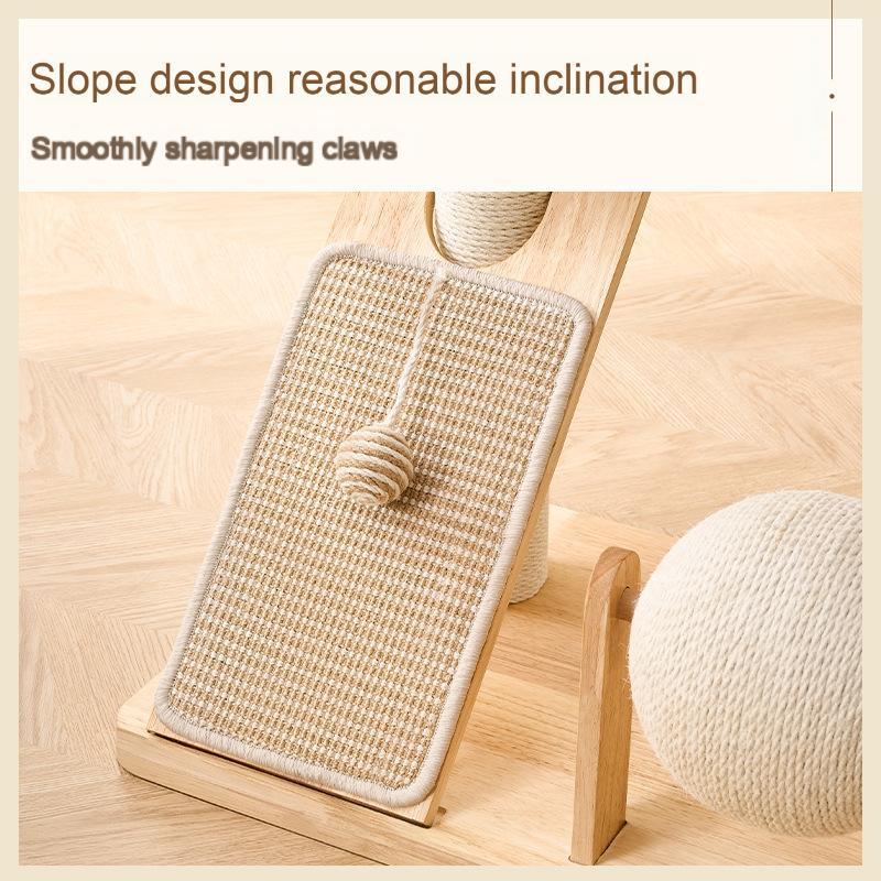 Luxury Large Solid Wood Cat Tree Tower With Cat Interactive Ball Toy Cat Climbing Frame With Cat Bed Cat Rolling Ball