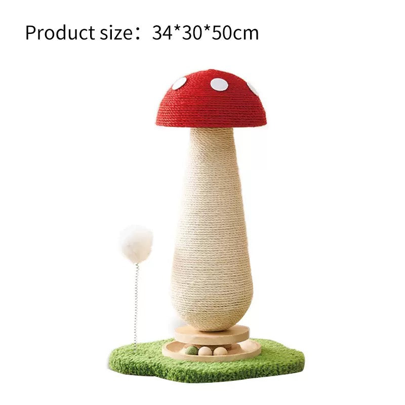 Scratching Post for Cats Mushroom Interactive Plush Pets cat Toys Spring Ball Attractive cat Scratch Toy cat Anti Scratch