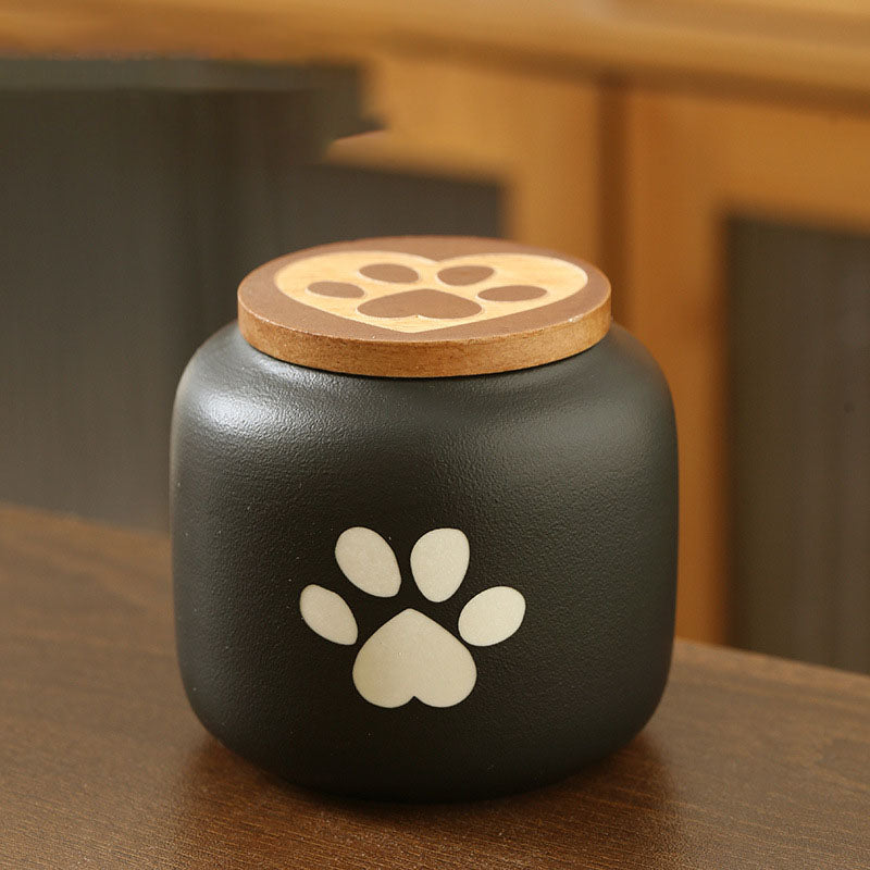 Ceramic Pet Cremation Urn Moisture-Resistant Humidity-Resistant for Ashes Storage-Patterned Funeral Sealing Container Memorial