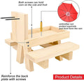 Sturdy Wooden Squirrel Feeding Station Umbrella-Mounted Tray Simple Installation Tabletop Bowl for Nuts Corn Husks for Peanuts