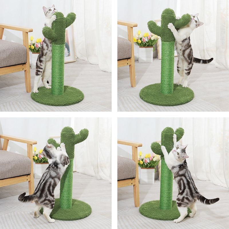 New Cactus Cat Climbing Frame Hemp Rope Cat Claw Post Hemp Rope Tree Cat Toy Scratch-Resistant and Mildew-Proof