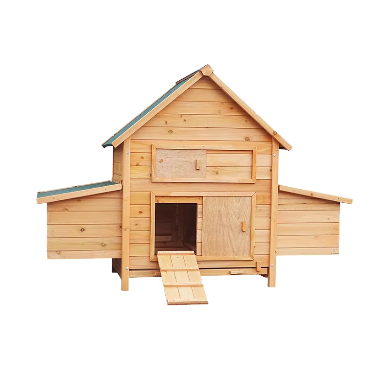 Modern Solid Wood Poultry Cage Rainproof Chicken Coop and Rabbit Cage with Brooding Box Easy to Clean for Gardens