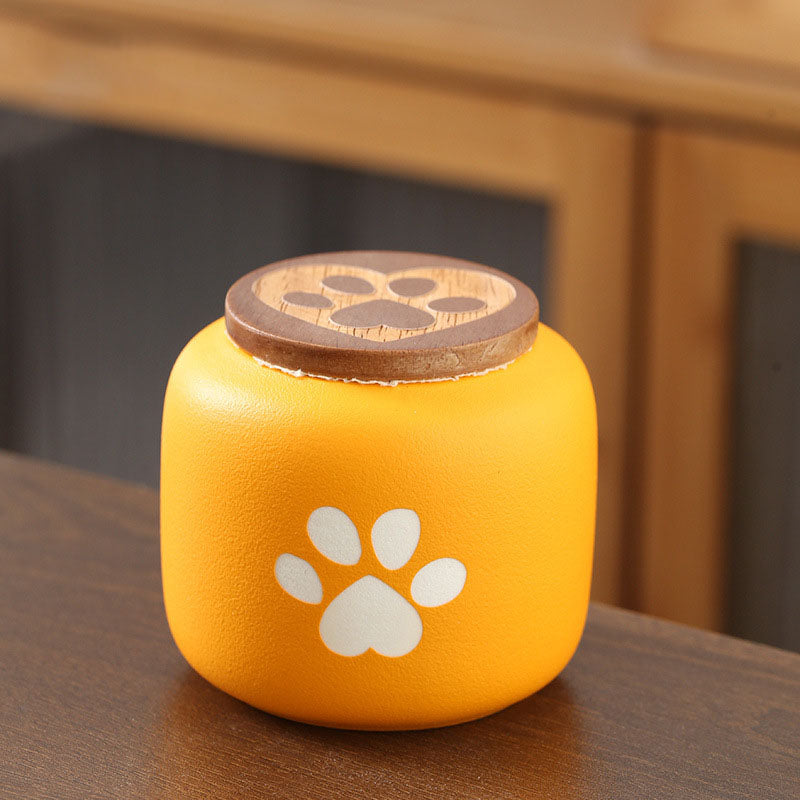 Ceramic Pet Cremation Urn Moisture-Resistant Humidity-Resistant for Ashes Storage-Patterned Funeral Sealing Container Memorial