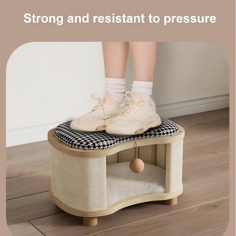 Indoor High Grade Wooden Cat Nest Stool Four Seasons Universal cat House shoe changing stool cat nest low entrance