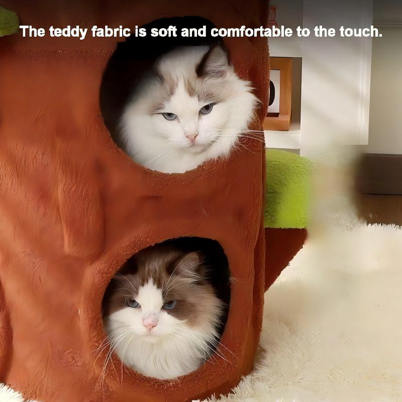 Cat House Indoor High Grade Cat House Removable Mats Heavy Duty Cat Furniture Double-layer cat Bed