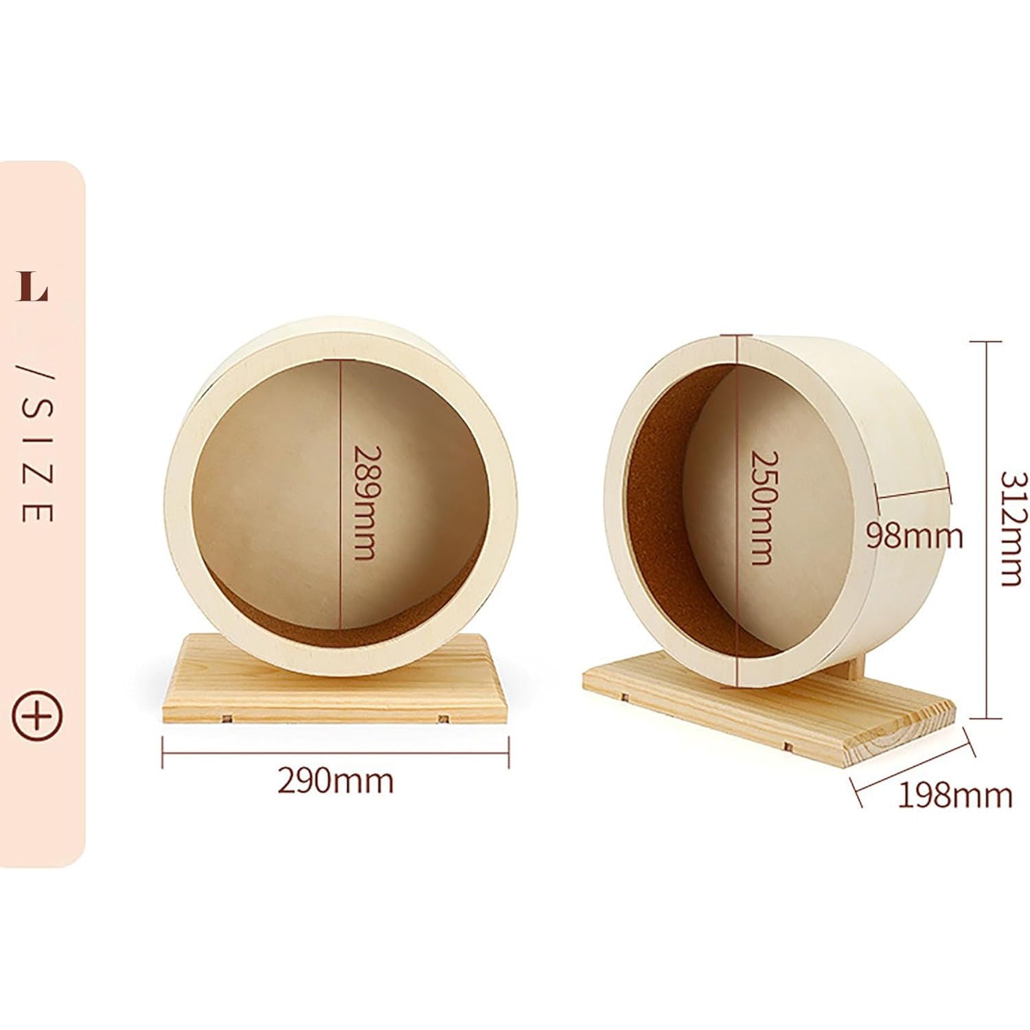 Handmade Modern Wooden Exercise Wheel for Small Pets Interactive Chewing Toy for Hamster Rat Pig Chinchilla Gerbil Etc