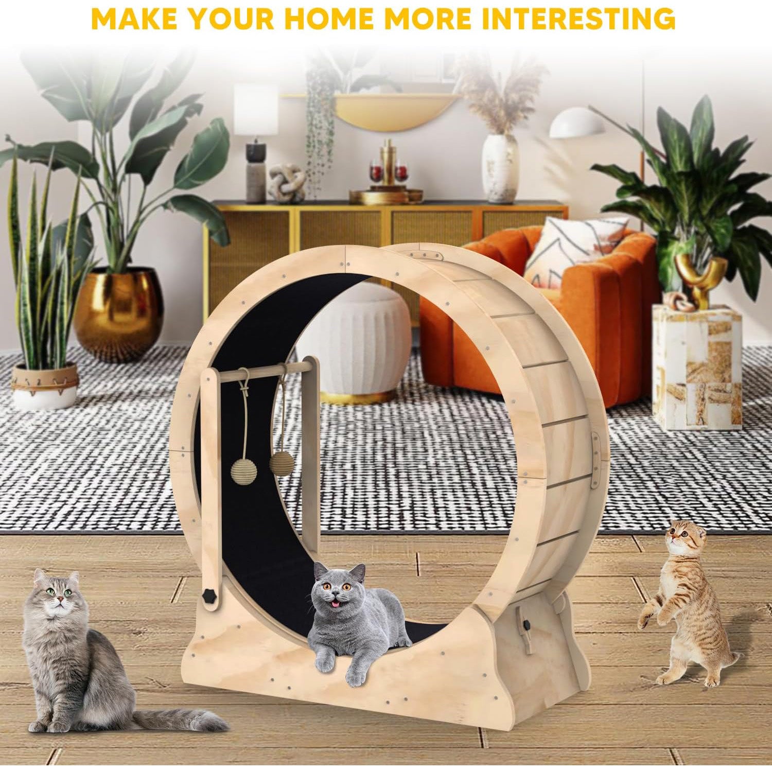 Hot Selling High Quality Interactive Cat Exercise Wheel Funny Sustainable Cat Teaser Treadmill Track Today's Trending Hot Item