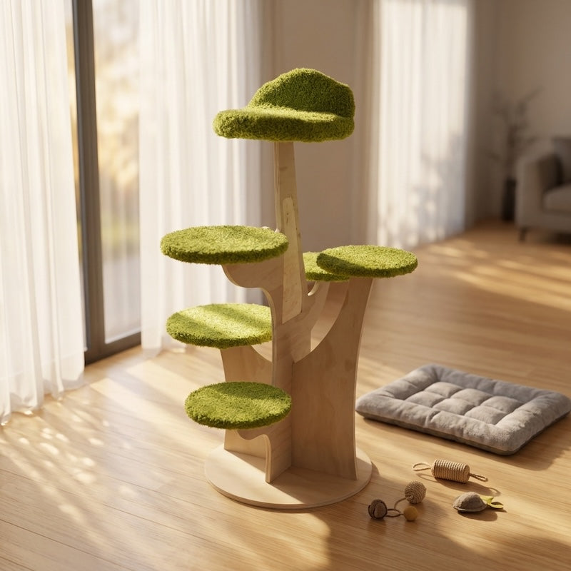 The Trunk-shaped Wooden Pet House Cat-rocking Toy Is Suitable for Climbing and Sleeping, and Can Prevent Cats From Scratching.