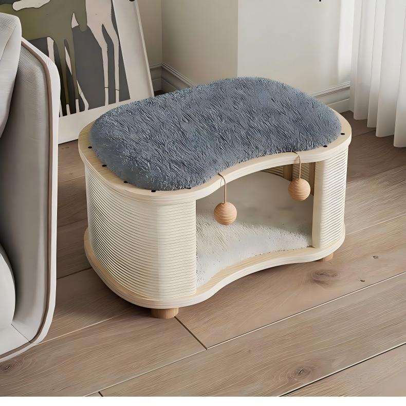 Indoor High Grade Wooden Cat Nest Stool Four Seasons Universal cat House shoe changing stool cat nest low entrance