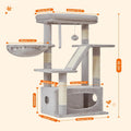 38.2-Inch Cat Tree for Indoor Kittens Luxurious Wood Cat Condo with Adjustable Baskets and Print Pattern