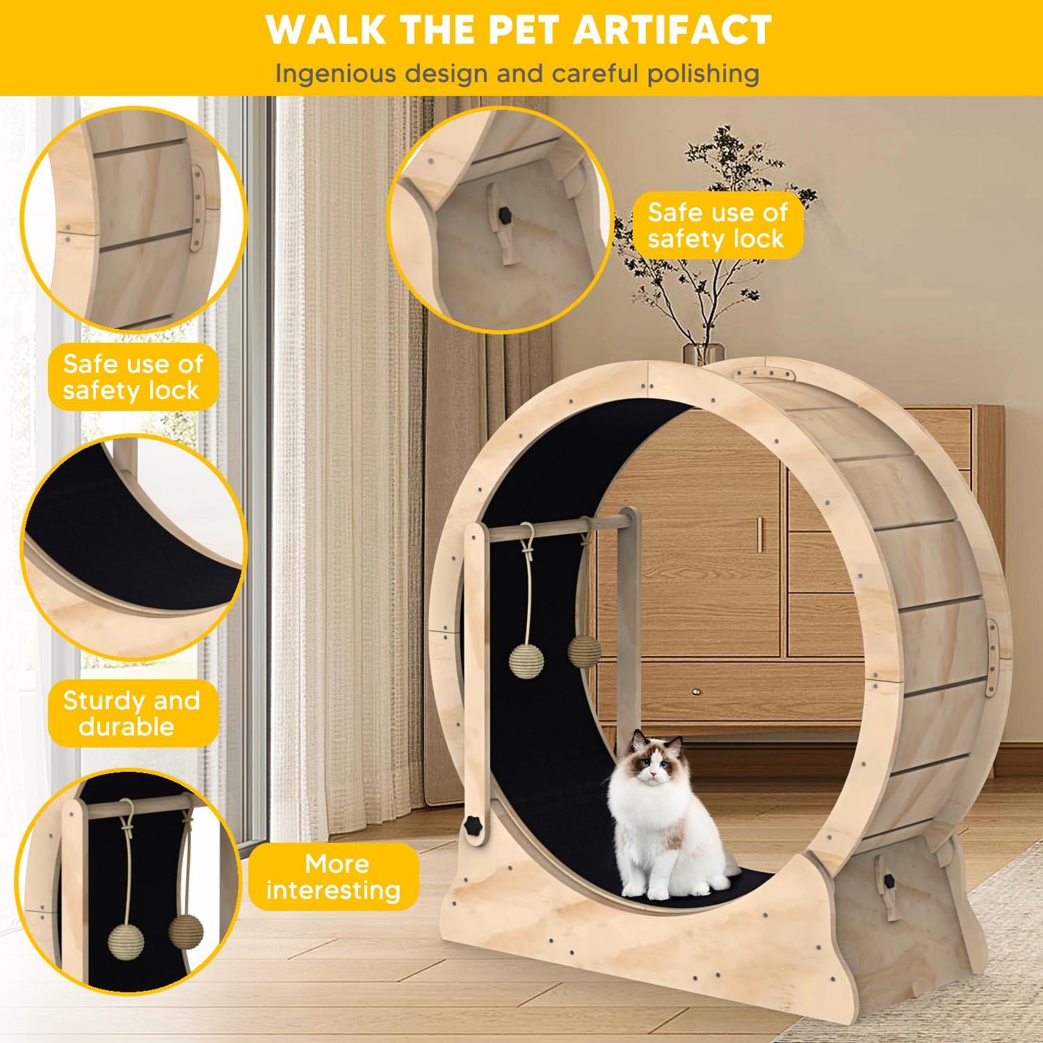 Hot Selling High Quality Interactive Cat Exercise Wheel Funny Sustainable Cat Teaser Treadmill Track Today's Trending Hot Item