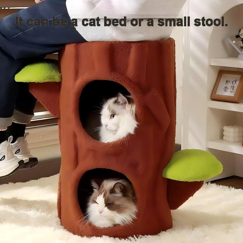 Cat House Indoor High Grade Cat House Removable Mats Heavy Duty Cat Furniture Double-layer cat Bed