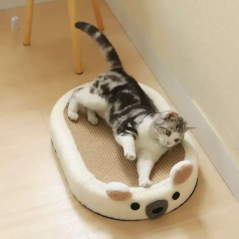 Sisal Cat Scratching Board Nest Claw Grinding Durable Basin One-Piece Molded Non-Shedding Cat Supplies Mat