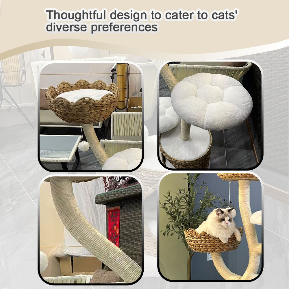2026 New Model cat Tree House Luxury-inspired cat Tower Tree Solid Wood cat Tree Supports Wholesale