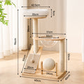 Luxury Large Solid Wood Cat Tree Tower With Cat Interactive Ball Toy Cat Climbing Frame With Cat Bed Cat Rolling Ball