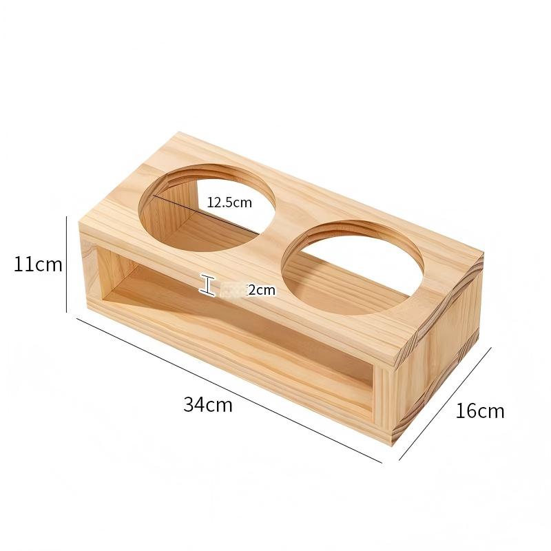 Pet Bowl Ceramic Pet Bowl Custom-made Pinewood Pet Bowl Stand for Small Pet Cats and Dogs