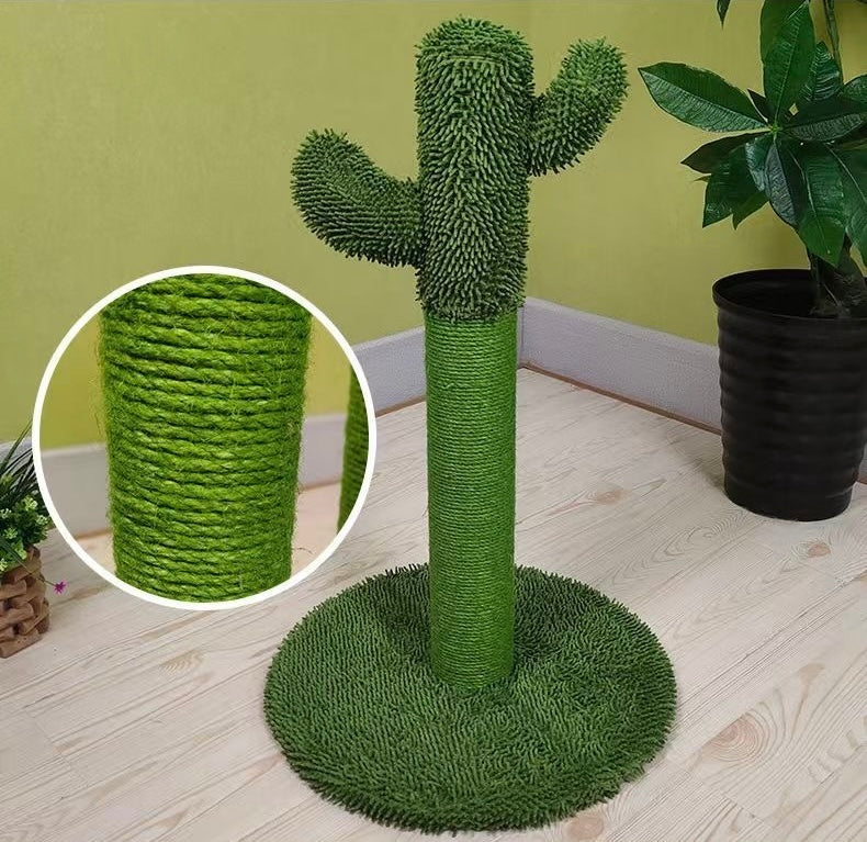 New Cactus Cat Climbing Frame Hemp Rope Cat Claw Post Hemp Rope Tree Cat Toy Scratch-Resistant and Mildew-Proof