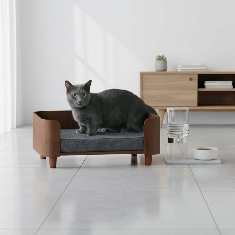Wooden Dog House Pet Bed Small and Medium Cat Bed Four Seasons Universal Mattress Luxury Odorless Solid Wood Material