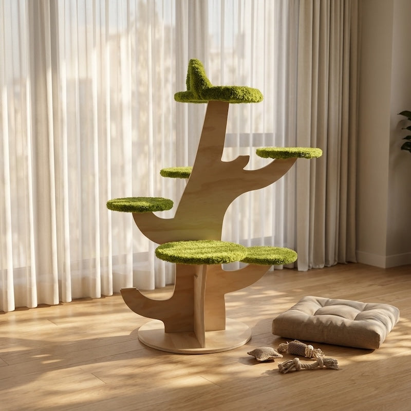 The Trunk-shaped Wooden Pet House Cat-rocking Toy Is Suitable for Climbing and Sleeping, and Can Prevent Cats From Scratching.