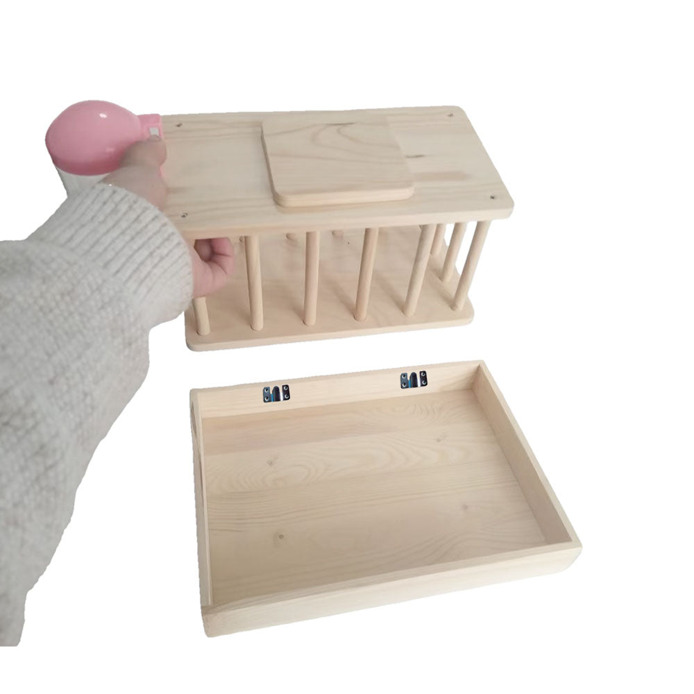 Wooden Rabbit Feeder and Trough with Water Dispenser Rabbit hay Feeder, Detachable for Easy Cleaning