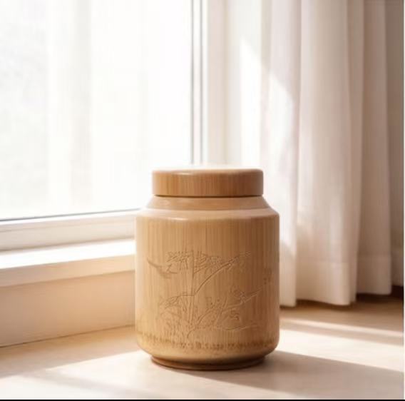 Solid Wood Ash Urn with Custom Pattern, Eco-Friendly Casket Stand, Suitable for Pet Cremation Supplies, Memorial Pet Ash Box