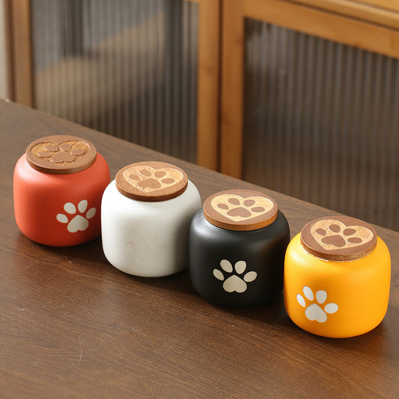 Ceramic Pet Cremation Urn Moisture-Resistant Humidity-Resistant for Ashes Storage-Patterned Funeral Sealing Container Memorial