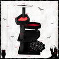 Large Gothic Halloween Cat Tower Black Indoor Wood Scratching Posts with Printed Coffin Bed Decorative Pet Bed for Cats
