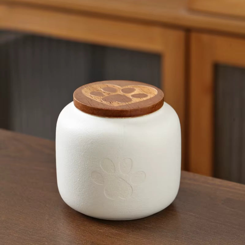 Ceramic Pet Cremation Urn Moisture-Resistant Humidity-Resistant for Ashes Storage-Patterned Funeral Sealing Container Memorial